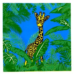 Affiche girafe dans la savane