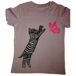 Tee-shirt enfant chat papillon